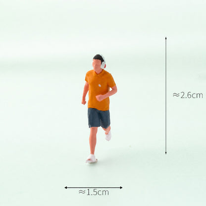 1:64 Running Miniature Figure Series - Running Man in Yellow Top with Headphones Figure