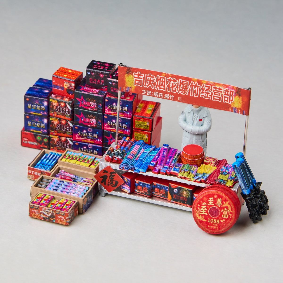 1:64 Jiqing Fireworks & Firecracker Shop Diorama Prop - additional product image 5