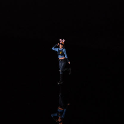 1:64 Park Encounter Miniature Figure Series - Saluting Girl in Rabbit Cosplay Figure