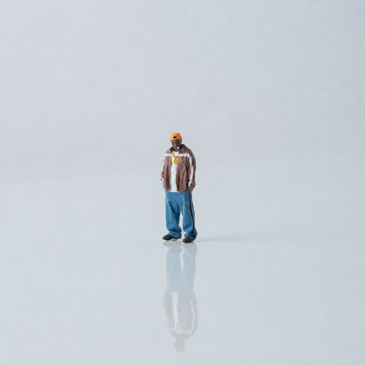 1:64 West Coast Hip-Hop Street Miniature Figure Series - Standing Black Man with Hands in Pockets Figure