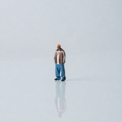 1:64 West Coast Hip-Hop Street Miniature Figure Series - Standing Black Man with Hands in Pockets Figure