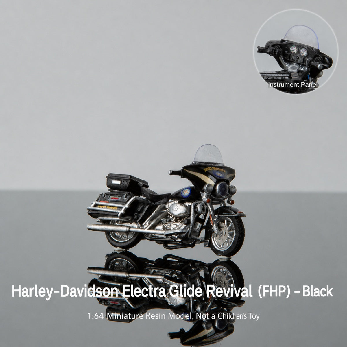 1:64 Florida Highway Patrol (FHP) S2 Motorcycle Unit Miniature Diorama Series - FHP Police Motorcycle Diorama Prop