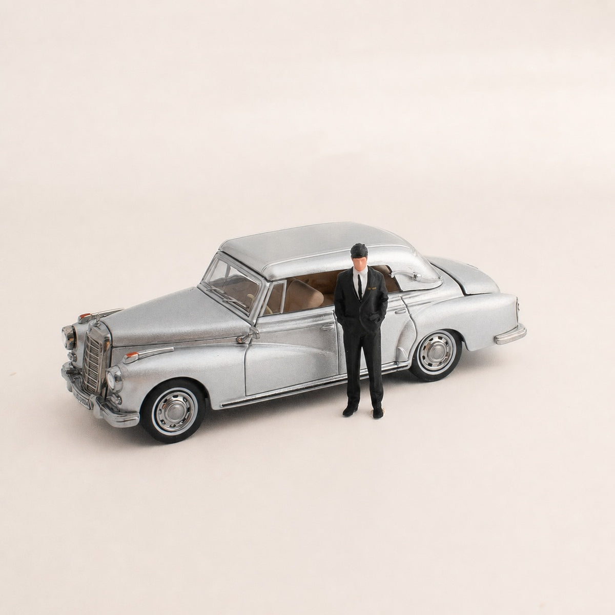 1:64 Business Suit Miniature Figure Series - Standing Man in Black Suit with Hands in Pockets Figure