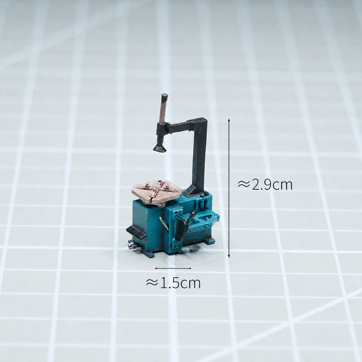 1:64 Auto Repair Shop Miniature Diorama Prop Series B & C - Blue Tire Changer Diorama Prop
