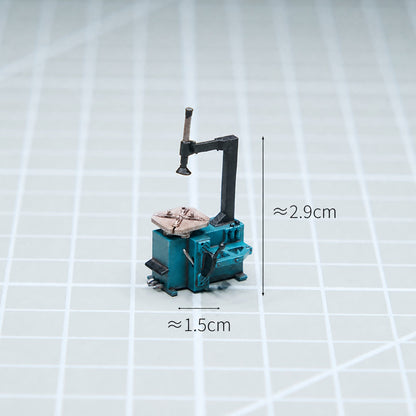 1:64 Auto Repair Shop Miniature Diorama Prop Series B & C - Blue Tire Changer Diorama Prop